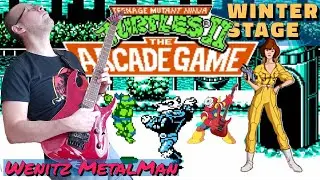 TMNT 2 🐢 The Arcade Game (NES) - Winter Stage - Guitar metal 🎸 (Shredder's Revenge)