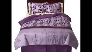 100% Cotton Flocked Comforter Set, Full Queen Size ; purple bedding sets, fitted sheet queen