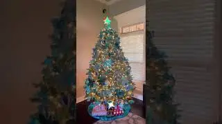 OUR SIMPLE BLUE THEME CHRISTMAS TREE DECORATIONS | itmeChonaH #shorts