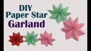 DIY Crafts - Paper ❃ Stars Garland ❃ Flowers | Easy Paper Rosettes ❃Garland❃ for Room Decorations