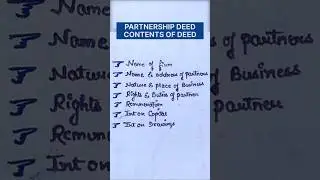 What is partnership deed | contents of partnership deed | class 12 accounting