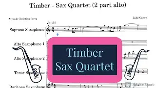Timber- Sax Quartet Sheet Music/Play Along + Download