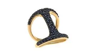 Bellezza 1.27ctw Black Spinel Bronze Open Space Ring