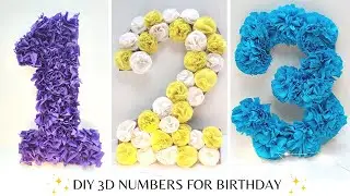 How To Make 3D Numbers For Birthday | Tissue Paper Number DIY |Tissue Paper Decorations For Birthday