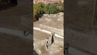Windy day in Spain - walls around Pamplona.
