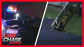 REPLAY: Erratic driver leads officers on a high-speed chase, bails, jumps fences, to escape pursuit