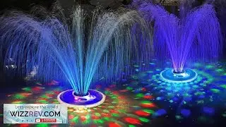 Floating Water Fountain with Lights Rechargeable Pump for Pool and Pond