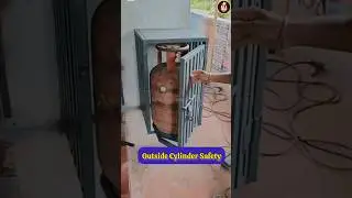 CYLINDER SAFETY GRILL BOX TYPE AT OUTSIDE OF HOUSE🏠 #shorts #safety #gas #cylinder #kitten #gate