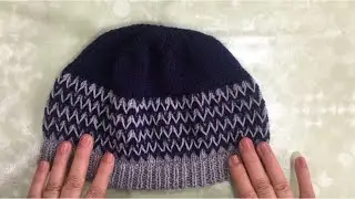 Hand Knitted Gents Cap (Topi) - Step by Step Detail Guide
