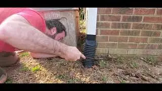 Gutter Downspout Adapter with Debris Catch Install