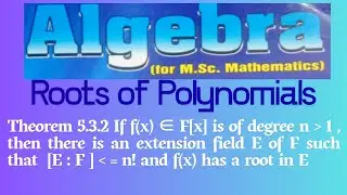 #M.ScMathematics|#PG Algebra|#Herstein |#Theorem5.3.2