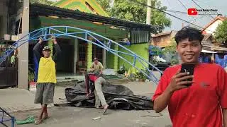PROSES PEMBONGKARAN TEROP LENGKUNG 8X36 BALAPAN SAMA TUKANG DEKORASI PERNIKAHAN - Terop balap group