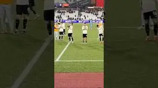 Morgan Gibbs-White applauds the Nottingham Forest fans after the game at London stadium