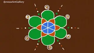 7*4dots Republic day rangoli | independence day rangoli| easy rangoli #renusRangoli