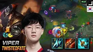 바이퍼 트페 원딜 템트리 룬 스태틱 기발 - Viper Twisted Fate 매치 하이라이트 - 롤 KR 챌린저 패치 14.5