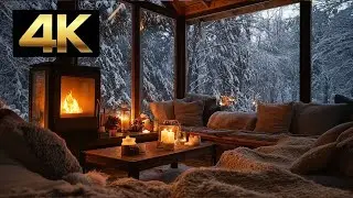 🌲🔥 Forest Fireplace Ambience | Cozy Night Vibes, Relax Music & Nature Calm