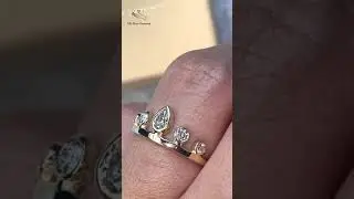PEAR DIAMOND TIARA UNIQUE CROWN RING BY SILLY SHINY DIAMONDS