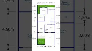 Denah Rumah Ukuran 7x16 Meter #denahrumah #rumah #desianrumah