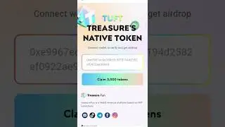 Get free Airdrop TUFT Token From Treasure NFT New Update Today #shorts #tuft #TreasureNFT #NFT