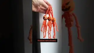 DIY Macrame Jack-O&rsquo;-Lantern | Macrame pumpkin
