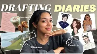 WRITE A BOOK WITH ME | drawing character art + cafe visits 🎨☕️🌃