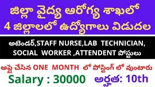 National Health Mission Job Recruitment  2021||AP Medical Health Department Jobs||AP Health jobs