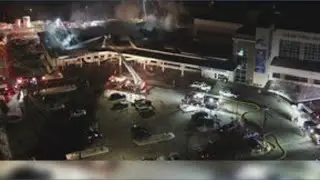 Bird's eye view of Lehigh Valley Hospital-Dickson City fire