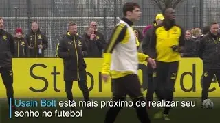 Usain Bolt treina no Borussia Dortmund