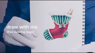 ✨ Easy holiday drawing with Copic Ciao | Free coloring page