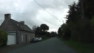 Driving On Route de Guingamp, Rue de l'Armor & Place du Centre, 22390 Bourbriac, Brittany, France