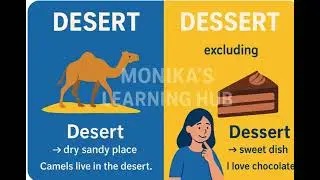 Desert vs Dessert | Common English Confusion Explained 🍰🌵 | Monika&rsquo;s Learning Hub | vocabulary 