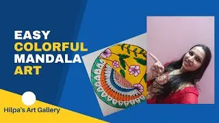 easy mandala art | colorful flower mandala art| mandala art kaise sikhe| hilpas art gallery