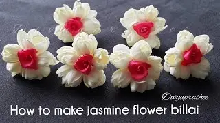 Jasmine and pink rose billai/mallipoo/pink artificial rose/pelli poolajada/Bridal Hair accessories