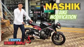 Bike Modification Shop In Nashik | Ceramic coat on Triumph Street triple