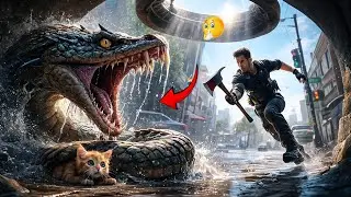 Heroic Rescue Team Saves Kitten from GIANT Sewer Serpent Attack | Amazing 