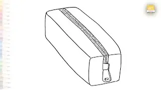 School pen pencil pouch drawing easy | Outline drawings | How to draw pen pouch simply #artjanag