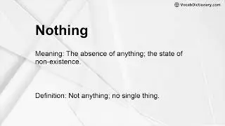Nothing Meaning