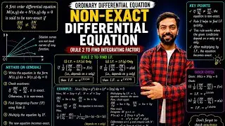 Non Exact Differential Equation (Rule-2 To Find Integrating Factor) in Hindi