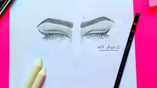 Girl Close eye Drawing | eye sketch for beginners | eye drawing by Fazeela Artist