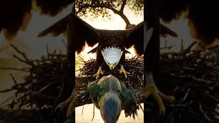 Eagle Protects Nest from Lizard | 4K Wildlife Battle | Caught on Camera