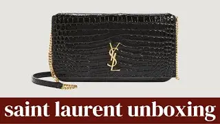 Unboxing: NEW Saint Laurent Cassandre Phone Holder in Black Croc | What Fits & Size Comparison