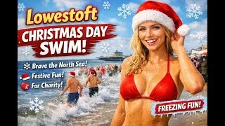 Bonkers Brits Christmas day, North Sea dip! #british #christmas