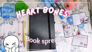 aesthetic READING JOURNAL spread idea and inspiration 📚🎧☕ | HEART BONES | Colleen Hoover |