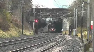 6201 Princess Elizabeth leaving Carnforth  (The Cumbrian Mountaineer tour) 17th November 2012