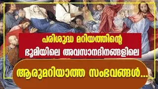 പരിശുദ്ധ മറിയത്തിന്റെ ഭൂമിയിലെ അവസാനദിനങ്ങളിലെ ആരുമറിയാത്ത സംഭവങ്ങൾ...