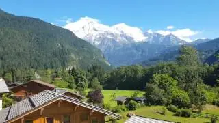 View from the apartment balcony at Servoz, France Mountain Village