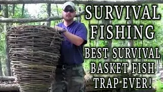 Survival Fishing - Most epic survival basket fish trap ever!