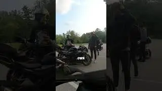 Bikers fighting in a group ride