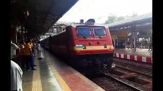 Screaming BL WAP4E powered 'DECCAN QUEEN Express' storms through suburban station with aggression