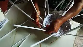 Cesta baixa com canudo de papel - ideal para montar arranjos baixos.